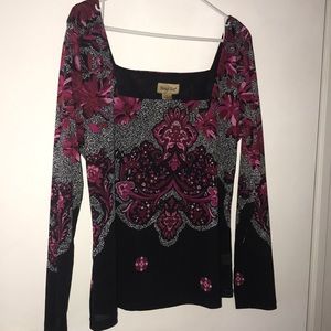 2 Midnight velvet blouse